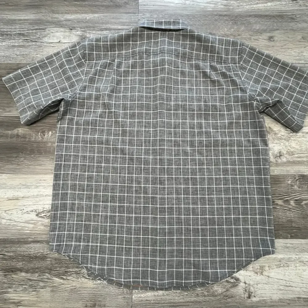 Orvis Shirt Print Tech Gray White Windowpane Mens XL Button Up Fishing Hiking - Picture 3 of 11